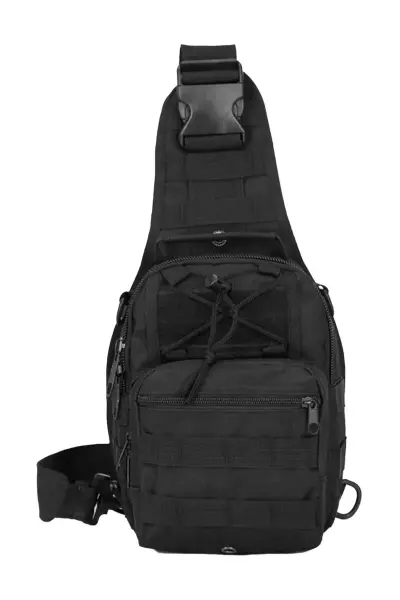 Taktikal Çapraz Sırt ve Göğüs Çantası Siyah