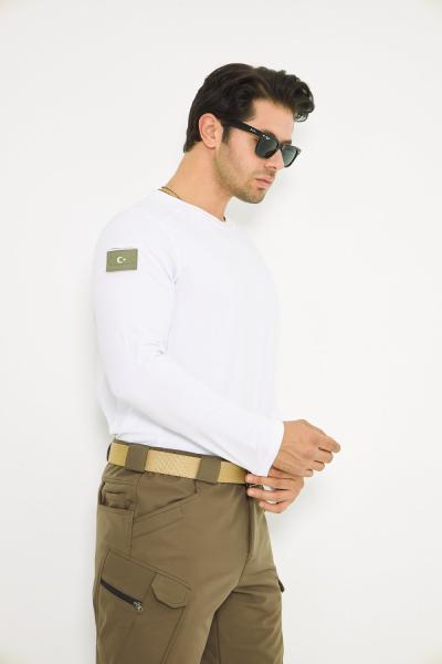 Taktikal Uzun Kollu Tişört Badi İSSİ Beyaz