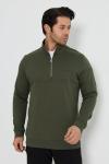 Premium Tasarım Outdoor Yarım Fermuarlı Sweat Haki