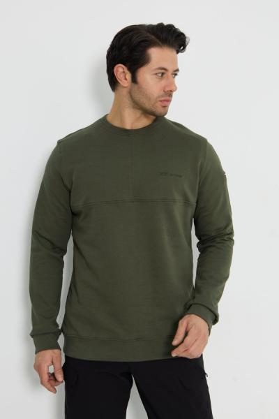 Premium Tasarım Outdoor Bisiklet Yaka Sweat Haki