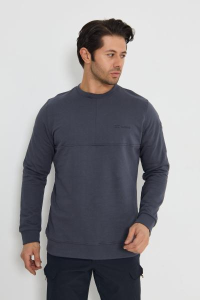 Premium Tasarım Outdoor Bisiklet Yaka Sweat Antrasit