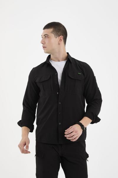 İSSİ Battal Boy Taktikal Peçli Gömlek Siyah