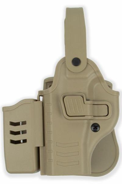 To Gun Holster Sarsılmaz SAR9 Tabanca Kılıfı Seviye 2 Önü Şarjörlüklü SOL EL Çöl