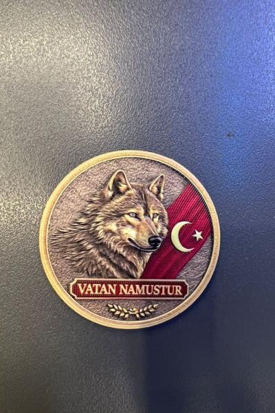 Vatan Namustur Yuvarlak Patch Gri