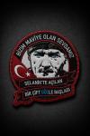 Bizim Maviye Olan Sevdamız Selanik te Açılan Bir Çift Gözle Başladı Yazılı Yuvarlak Patch Kırmızı