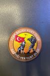 Türk Balası Kurt Olur Bastığı Yer Yurt Olur Yazılı Yuvarlak Patch Sarı