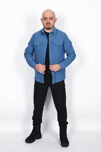 Taktikal Peçli Gömlek İSSİ Açık Mavi