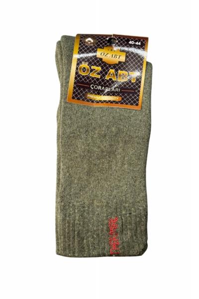 Termal Havlulu Uzun Çorap Haki