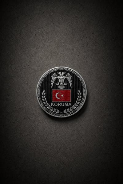 Çift Başlı Kartal Koruma Patch Siyah