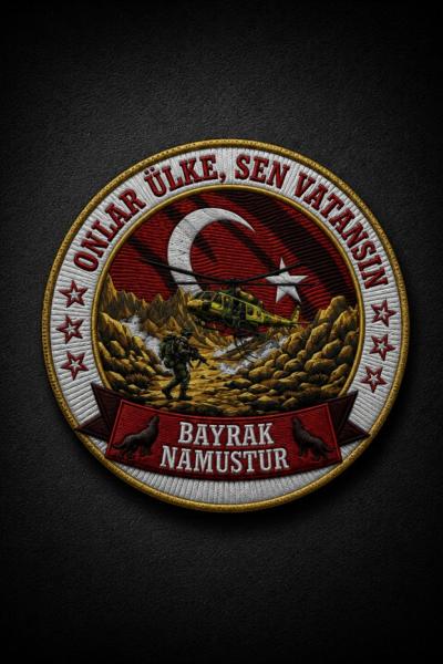 Onlar Ülke Sen Vatansın Patch Siyah
