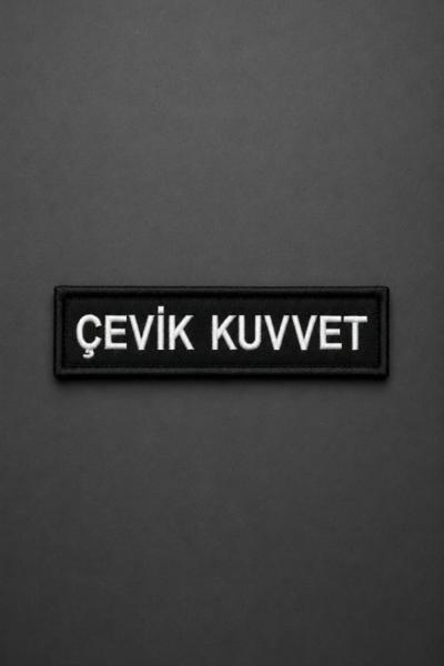 Çevik Kuvvet Yazılı Çift Patch Siyah
