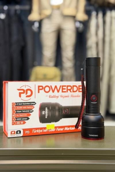 POWERDEX Profesyonel 2000 Lümen Fener Siyah
