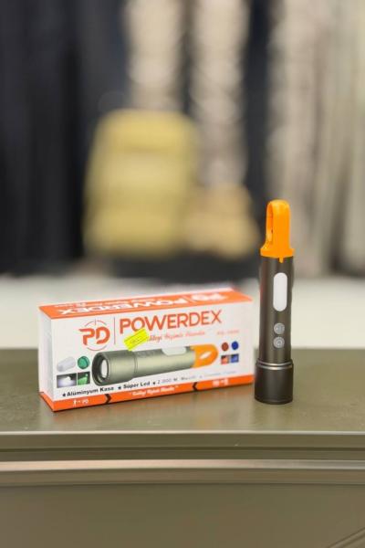 POWERDEX Çok Fonksiyonlu 2000 Lümen Şarjlı El Feneri Siyah