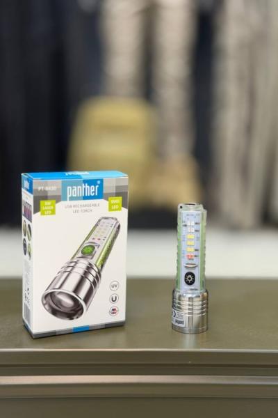 Panther USB Şarjlı El Feneri Siyah