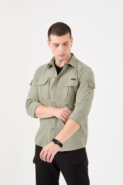 İSSİ Battal Boy Taktikal Peçli Gömlek Çöl