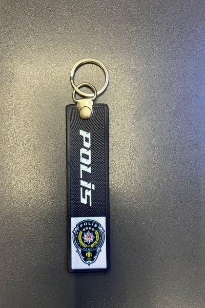 POLİS Özel Tasarım Anahtarlık Siyah