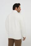 Premium Tasarım Outdoor Yarım Fermuarlı Sweat Beyaz
