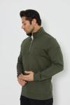 Premium Tasarım Outdoor Yarım Fermuarlı Sweat Haki