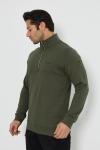 Premium Tasarım Outdoor Yarım Fermuarlı Sweat Haki