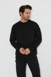 Premium Tasarım Outdoor Bisiklet Yaka Sweat Siyah