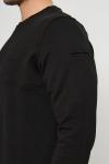 Premium Tasarım Outdoor Bisiklet Yaka Sweat Siyah