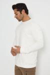 Premium Tasarım Outdoor Bisiklet Yaka Sweat Beyaz