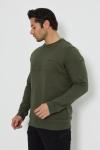 Premium Tasarım Outdoor Bisiklet Yaka Sweat Haki