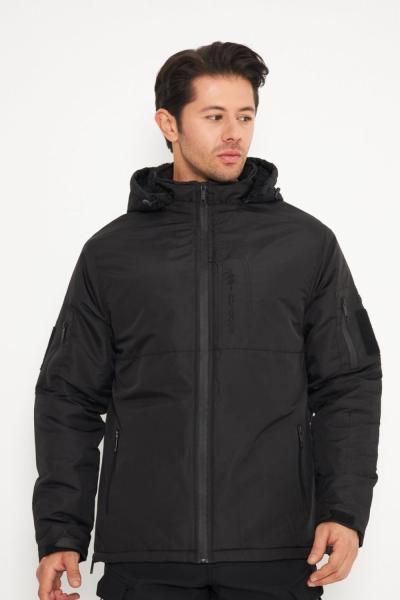 Taktikal Kürklü Mont Siyah