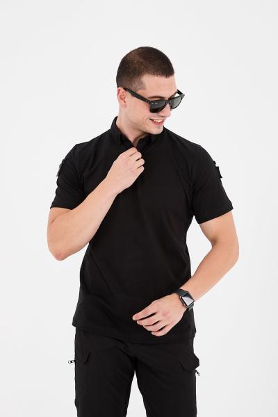 Yeni Sezon Polo Yaka Taktik Tişört Siyah